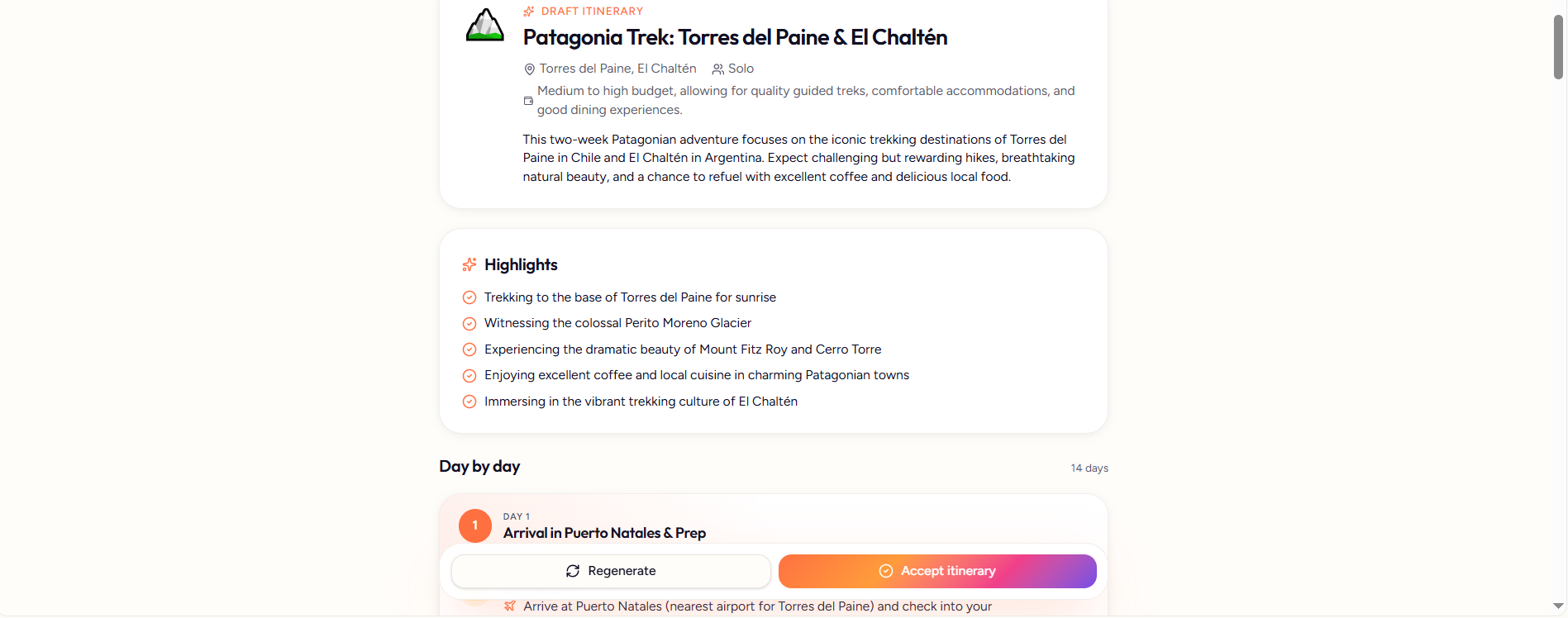 A real itinerary you can shape — Sujova preview